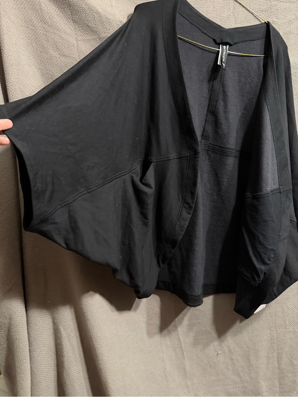 Athleta Black Open-Front Draped Cape Jacket - Picture 6 of 6